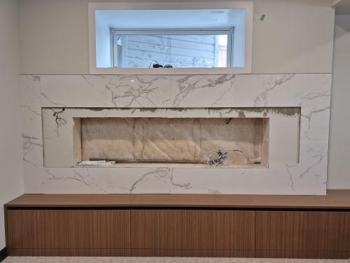 Fireplace tiling